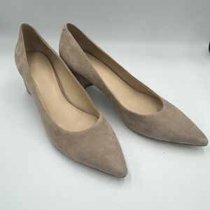 Marc Fisher LTD MLYULUNDA Tan Suede Pointed Toe 2.5 in Block Heel Pumps Size 11M